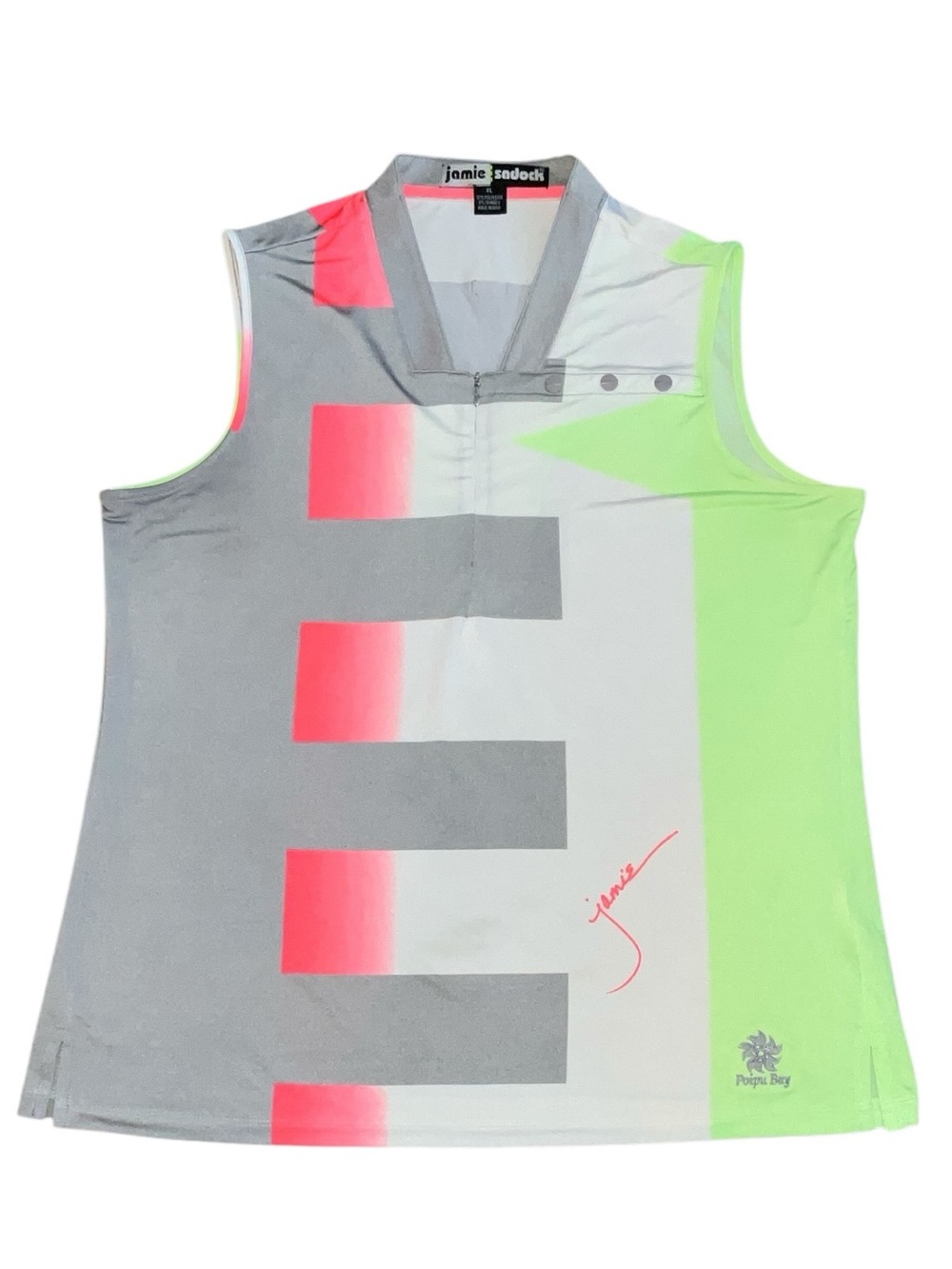 Jamie Sadock Abstract Print Golf Top, EUC